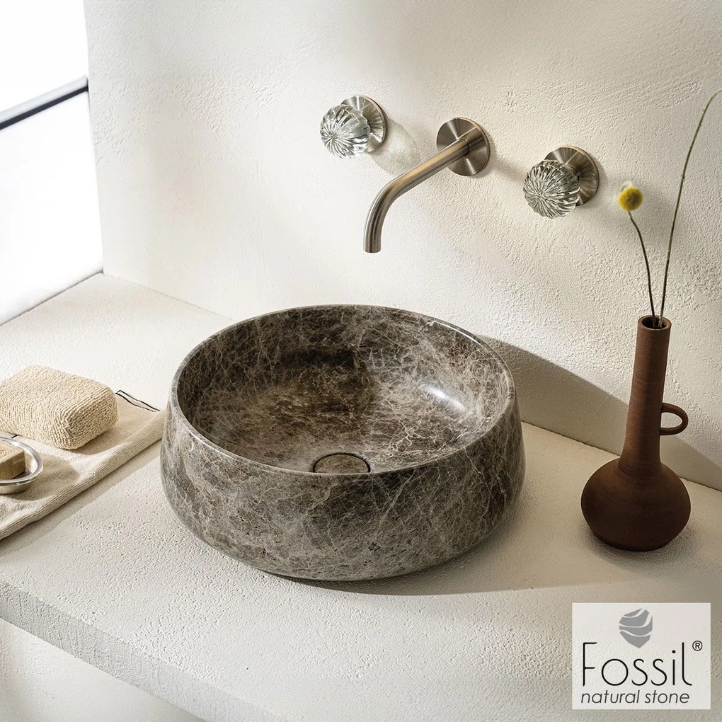 Мраморен умивалник Fossil-Черен
