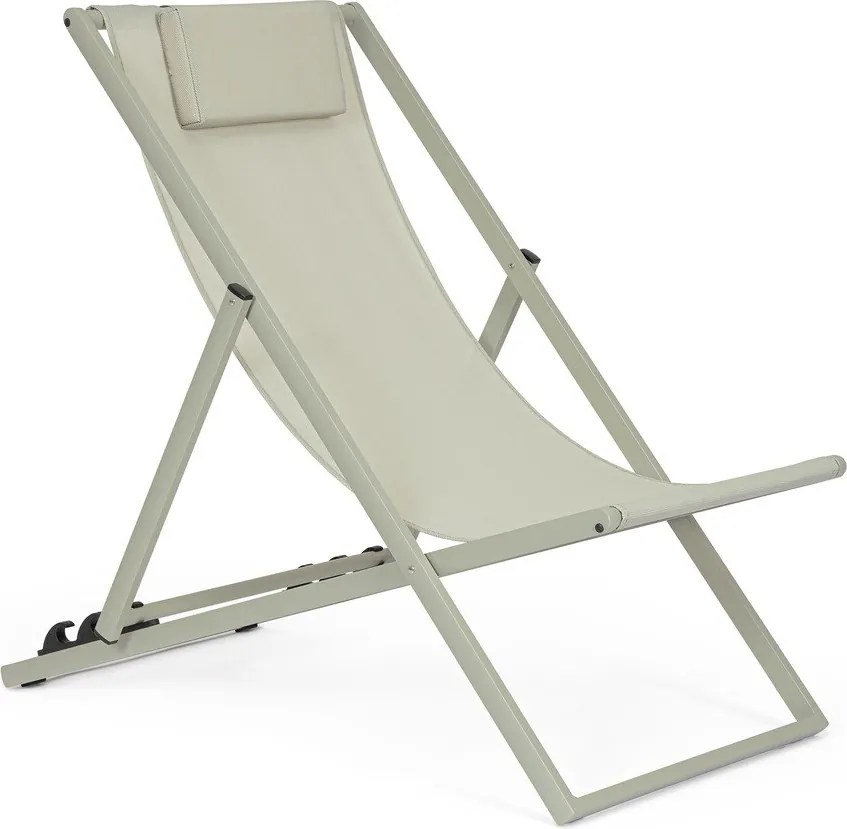 Кафяво-сив градински шезлонг метален Taylor – Bizzotto