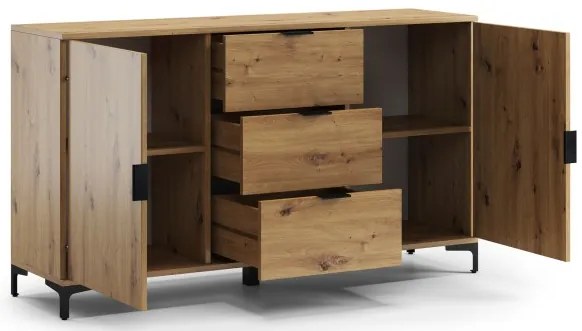 Скрин ЛАНА K-150S Дъб Артисан - СТОЯЩ ШКАФ С 2 ВРАТИ С ЧЕКМЕДЖЕТА