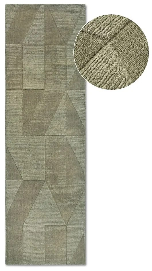 Зелена ръчно изработена вълнена пътека 80x250 cm Ursule – Villeroy&Boch