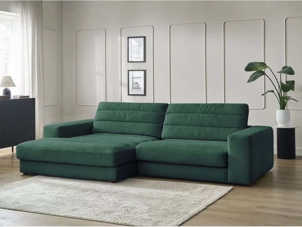 Зелен кадифен ъглов диван (ляв ъгъл) Sierra – Bobochic Paris