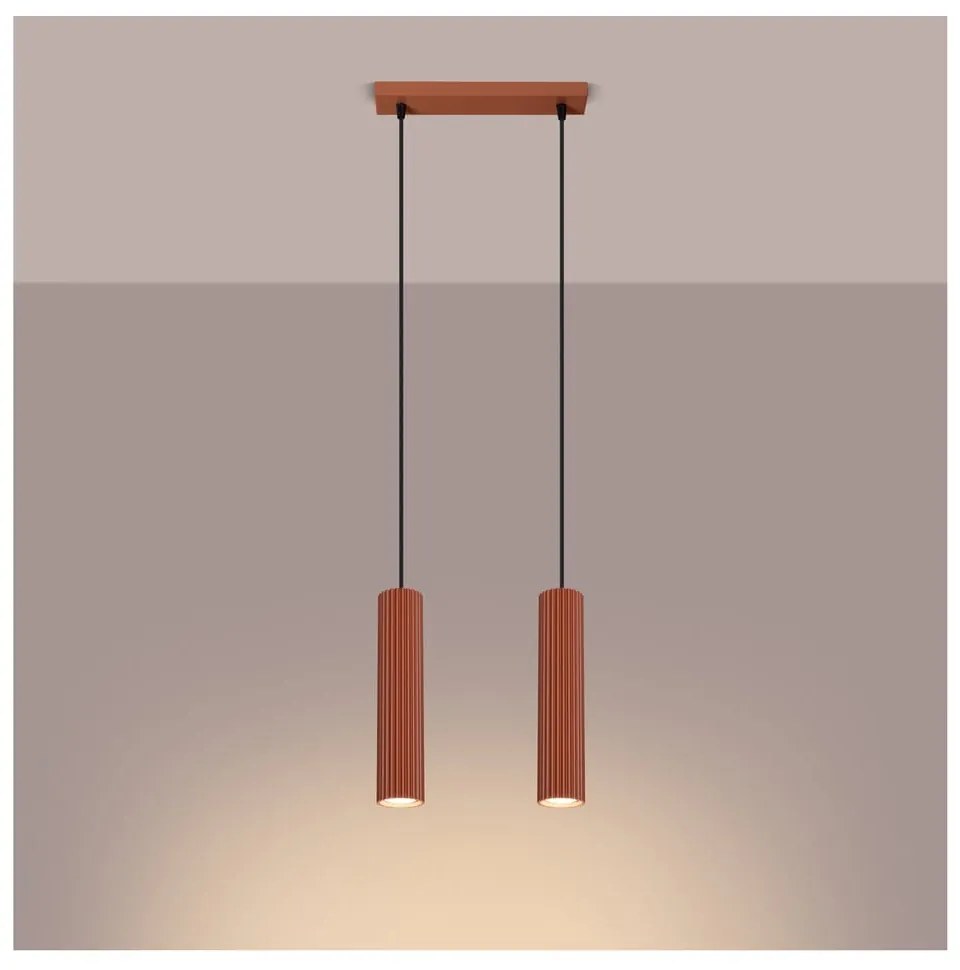 Висящо осветително тяло в тухлен цвят Gleam – Sollux