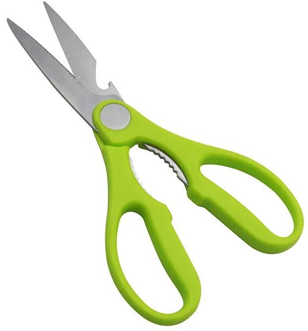 Мултифункционална кухненска ножица ZEPHYR ZP 1642 MK, Остриета от неръждаема стомана, Зелен