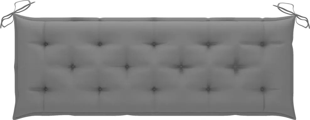 Възглавница за градинска пейка сива 150x(50+50)x7 см оксфорд