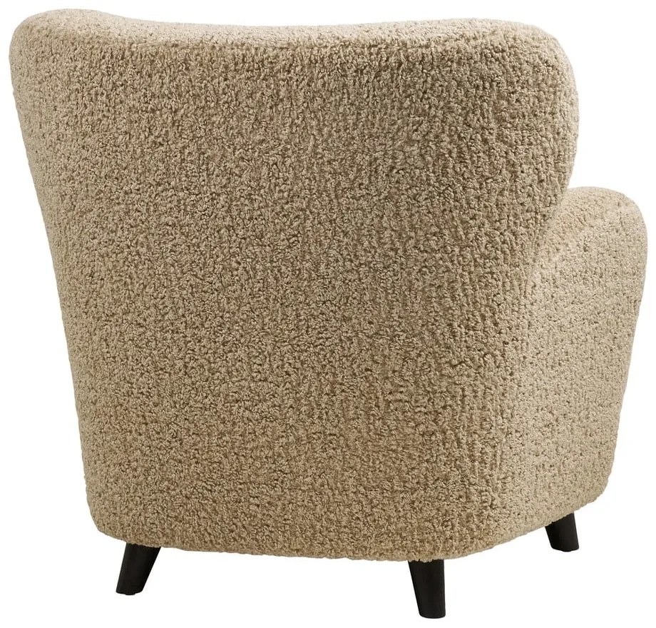 Светлокафяво кресло от прежда с примки от букле Lunaro – House Nordic