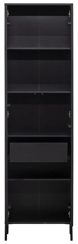 Черен гардероб от масивен бор 60x210x42 cm Gravure – WOOOD