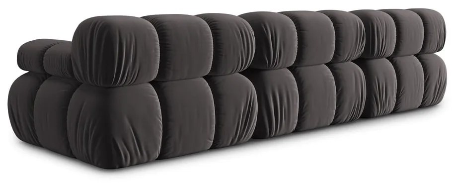 Тъмносив кадифен диван 282 cm Bellis - Micadoni Home