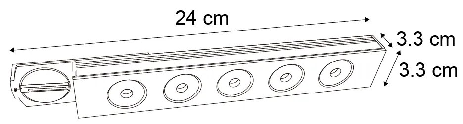 Модерна черна таванна лампа за 1-фазна релсова система 5W 370 lm 3000K - Iconic Tsiri