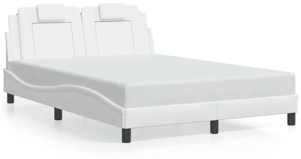 3214023 vidaXL Рамка за легло Viana с LED без матрак, бяла, 140x200 cм