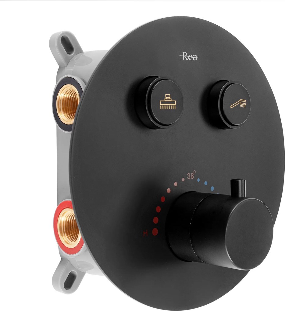 ДУШ СИСТЕМА за вграден монтаж Rea LUNGO Black Matt BOX