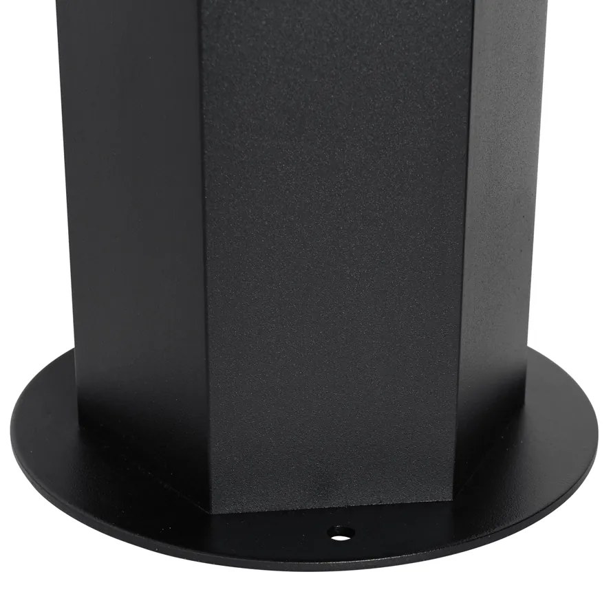 Подова външна лампа черна с опушен абажур шестоъгълник 70 см - Denmark