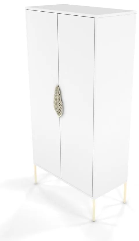 Бял гардероб 80x160 cm Merlin - Skandica