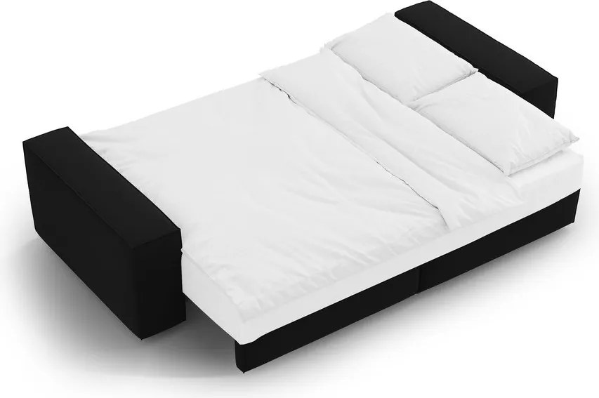 Черен кадифен разтегателен диван с място за съхранение 247 cm Jodie – Micadoni