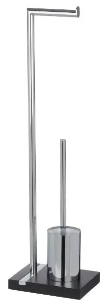 Черна четка за тоалетна с държач от неръждаема стомана за тоалетна хартия Noble - Wenko