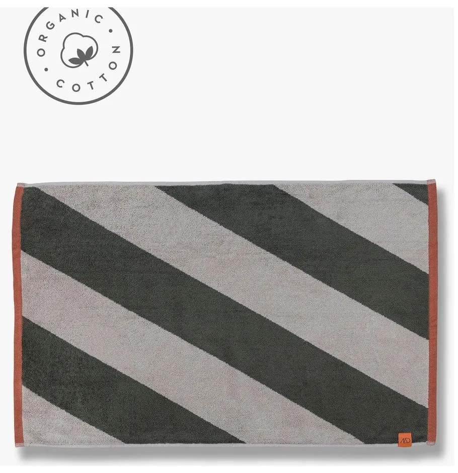 Килим за баня от органичен памук в цвят каки 50x80 cm Diagonal – Mette Ditmer Denmark