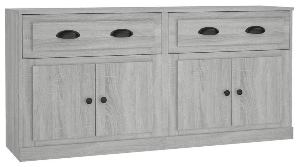 3185269 vidaXL Сайдборди, 2 бр, сив сонома, инженерно дърво