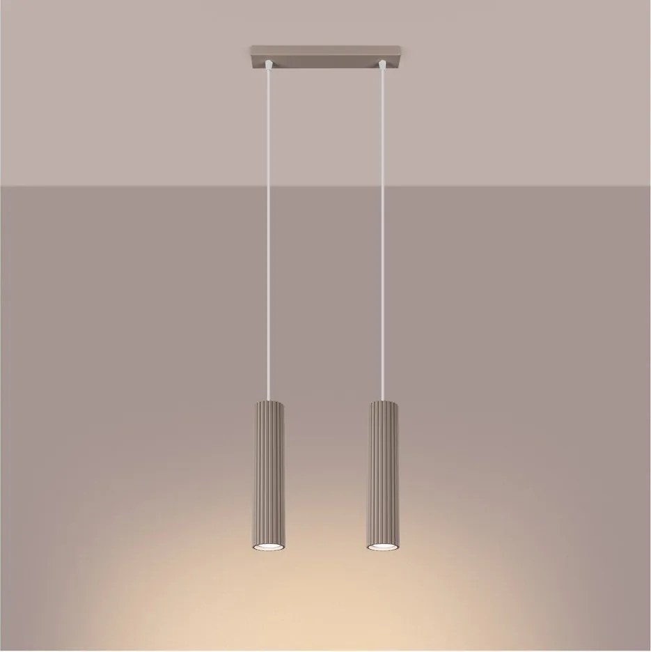 Кафяво-сиво метално висящо осветително тяло Gleam – Sollux