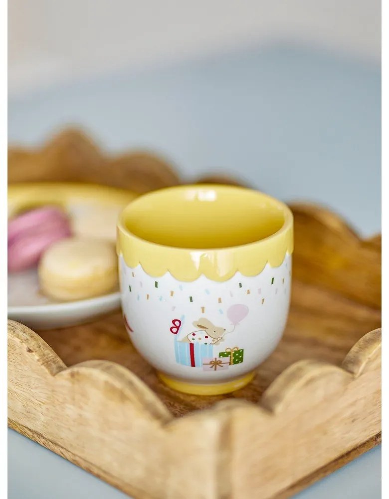 Жълта/кремава глинена детска чаша 150 ml Celebrate – Bloomingville Mini