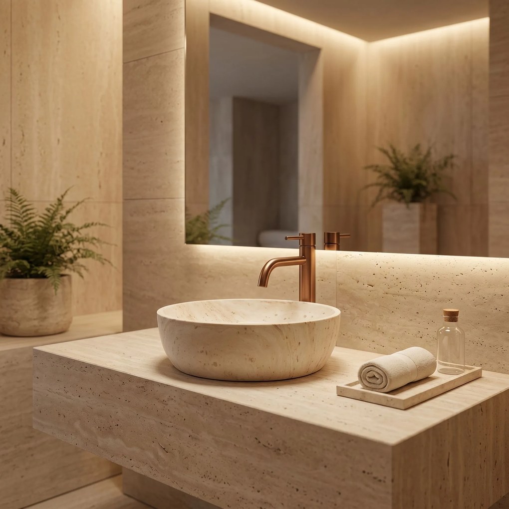 Умивалник за плот Rea Amelia Travertine Classic 48