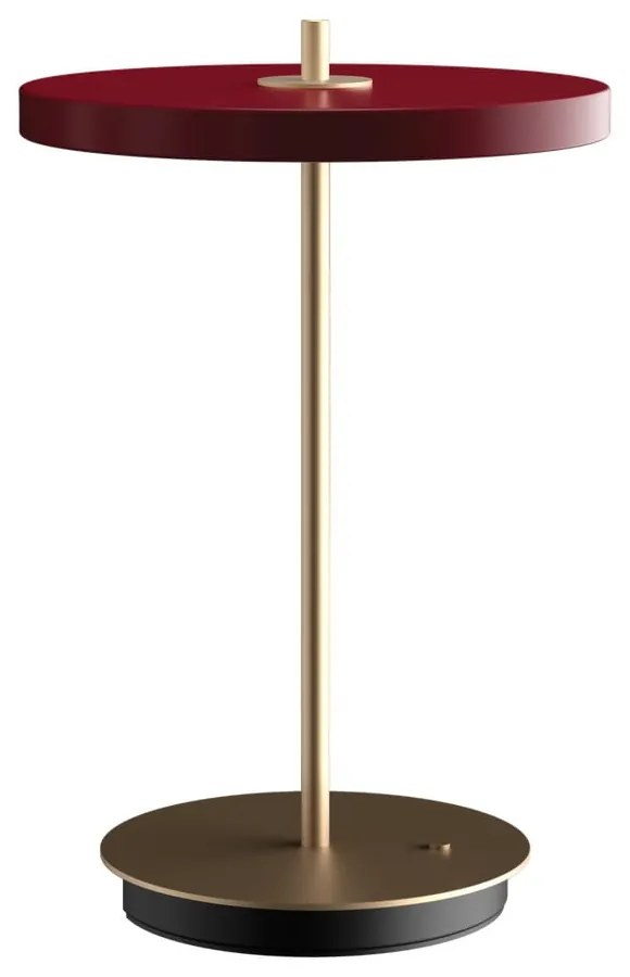 Червена LED затъмняваща се настолна лампа с метален абажур (височина 31 cm) Asteria Move – UMAGE