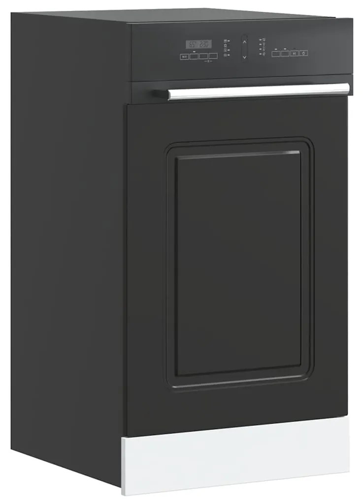 853648 vidaXL Панел за съдомиялна машина, Kalmar, черен, инженерно дърво