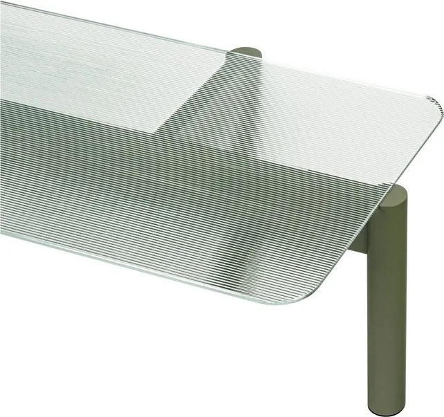 Зелена масичка за кафе със стъклен плот 55x105 cm Kob – noo.ma