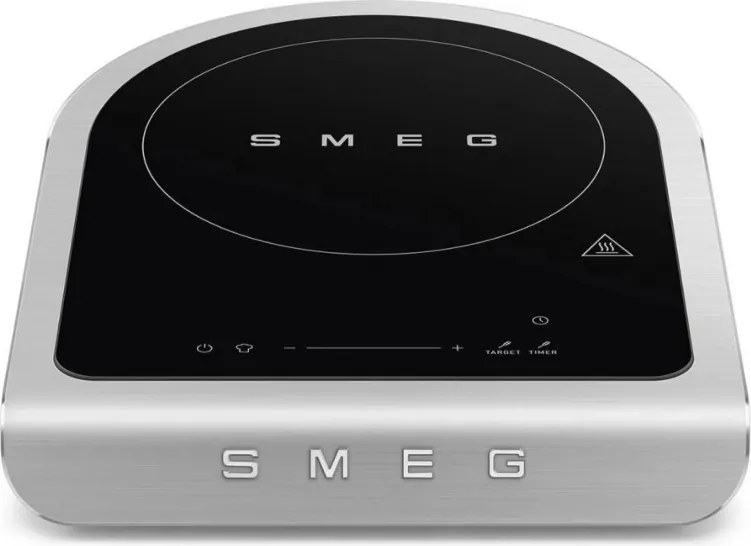 Преносим индукционен котлон Smeg PIC01EGMEU, 2100 W, Керамично стъкло, Таймер, LED дисплей, Изумрудено зелено