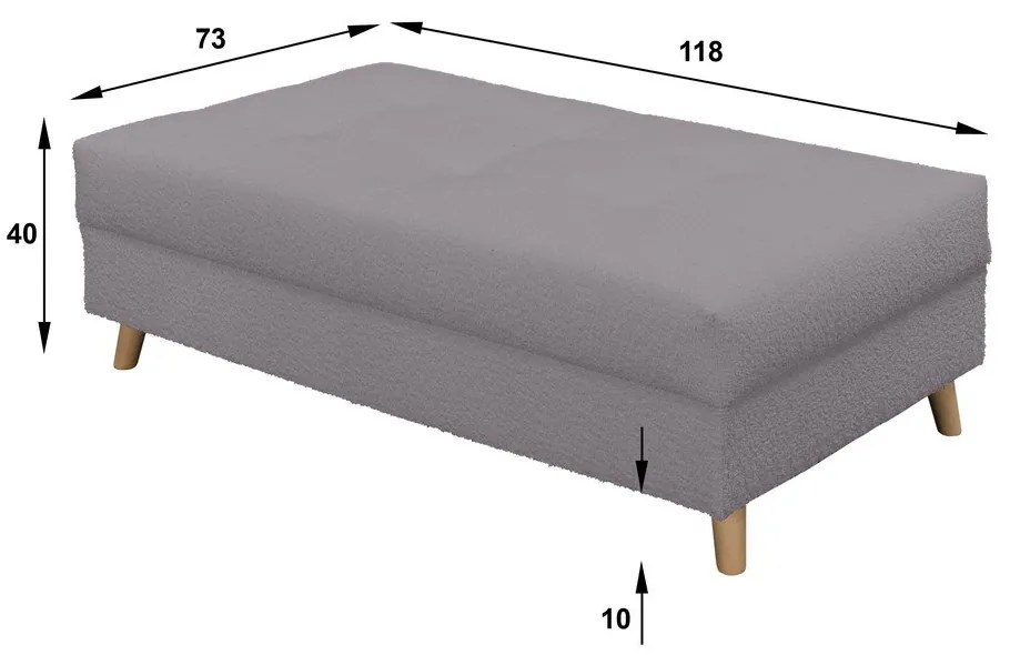 Тъмносива табуретка от плат букле Ariella - Ropez