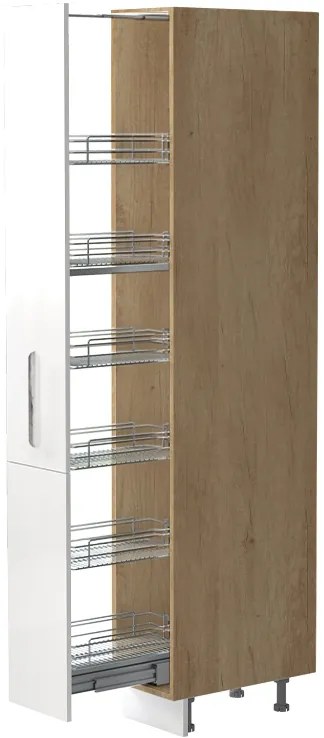 Висок подов шкаф Raval K21-30-1KZ-Fusiko dark - White glossy