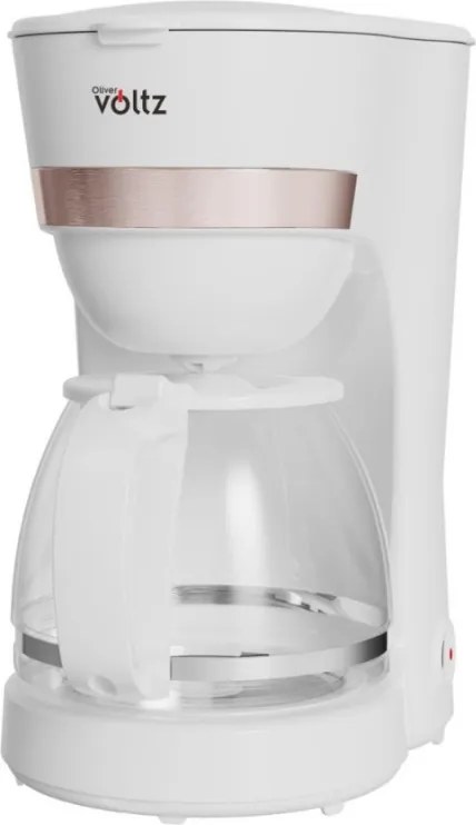 Кафемашина Oliver Voltz OV51170WN, 600W, 1.25 л, Противокапкова система, Прозрачен резервоар за вода, Бял
