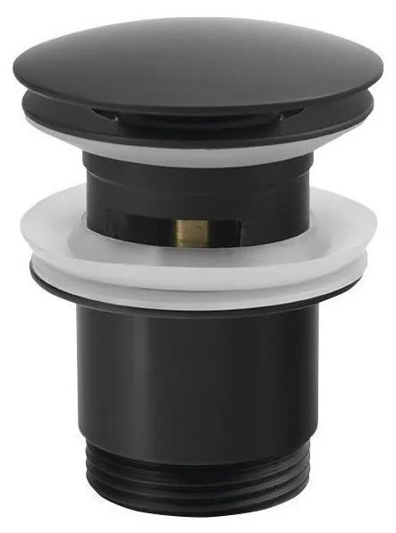 Sapho - Тапа за умивалник Click-Clack, Ø 6,7 см, матово черна