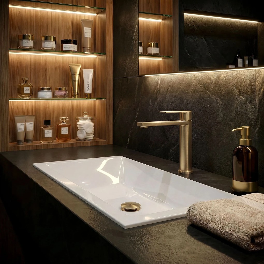 Смесител за баня Rea Hunter Brush Gold Low