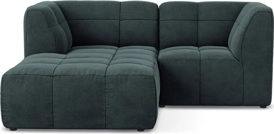 Син кадифен ъглов диван (ляв ъгъл) Aloha – Makamii