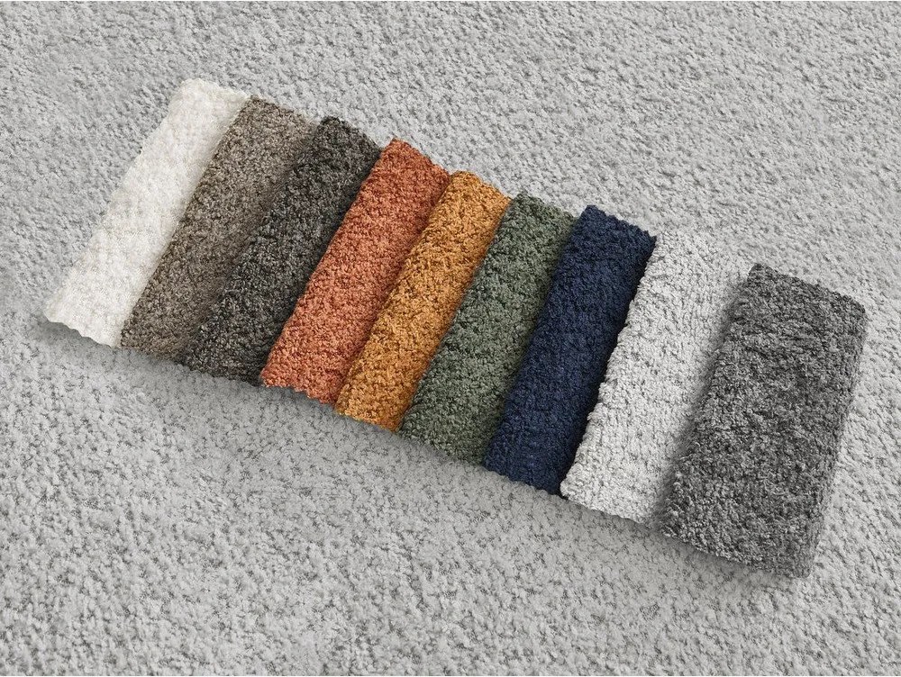 Светлосив ъглов диван от прежда с примки от букле (десен ъгъл) Azra – Bobochic Paris