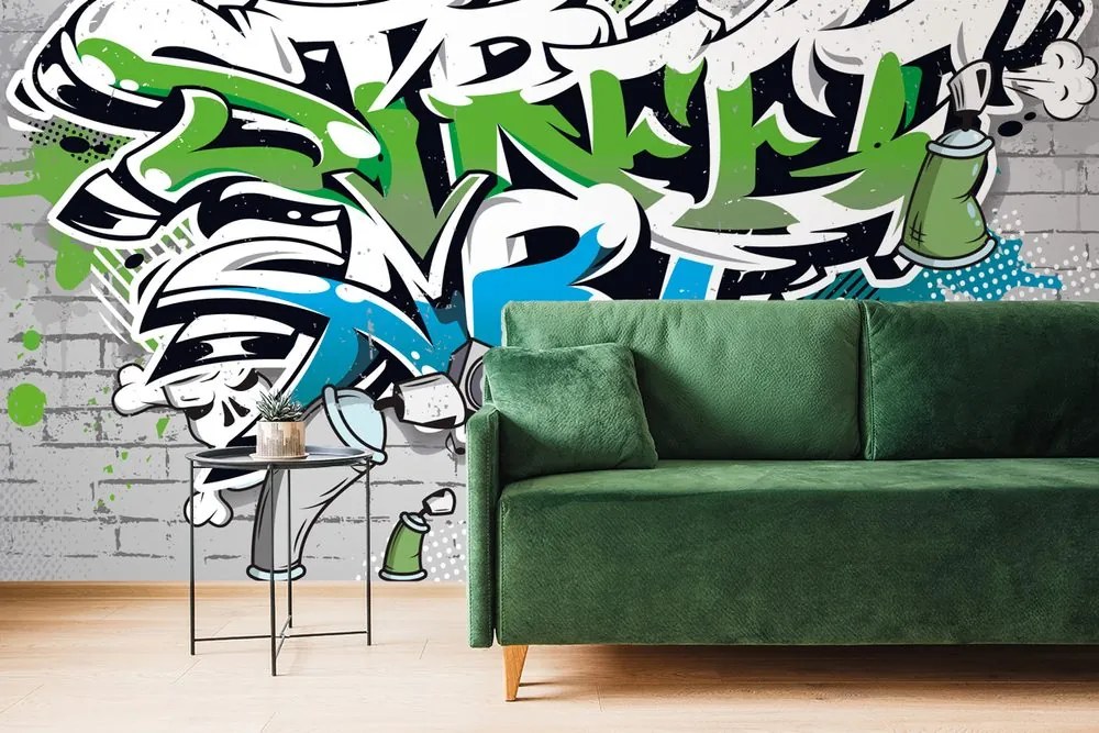 Самозалепващ тапет – Весел Street Art надпис със спрейове