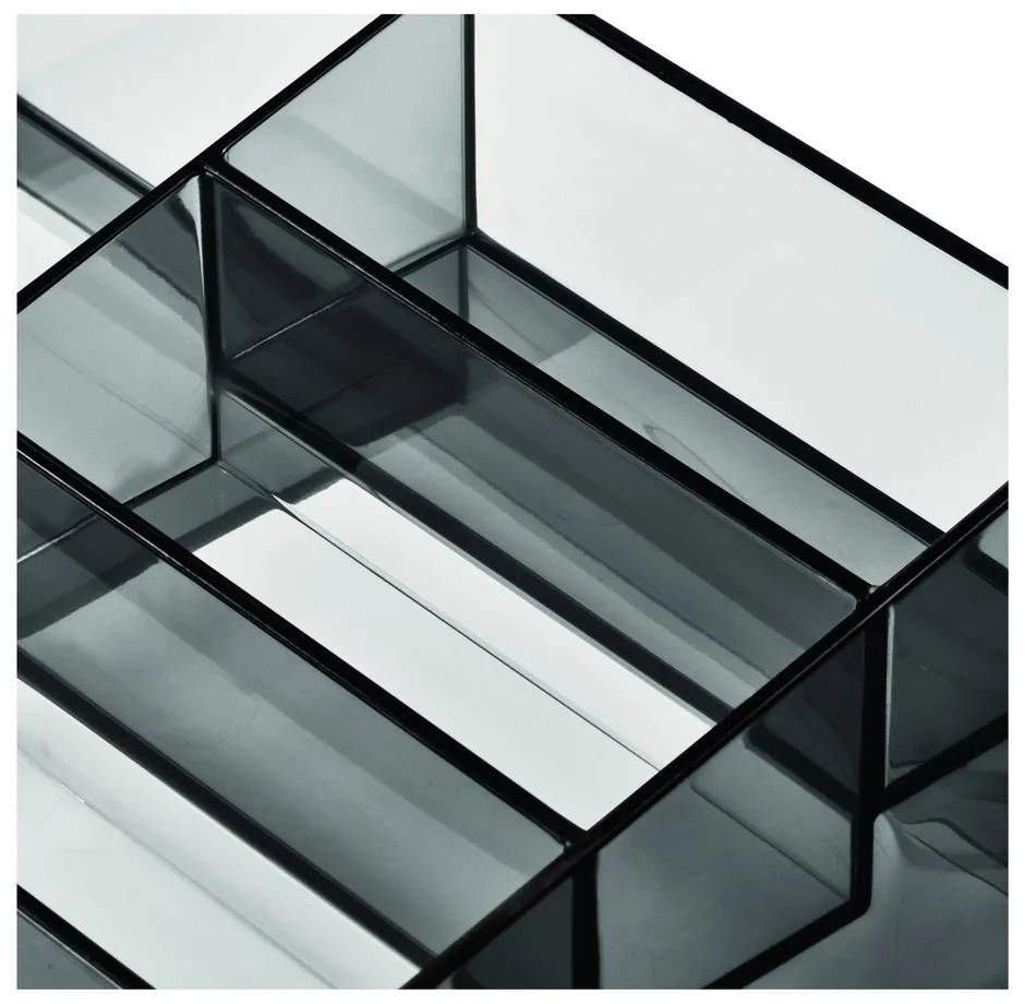 Матово черен органайзер за козметика за баня от рециклирана пластмаса Nail Station - iDesign