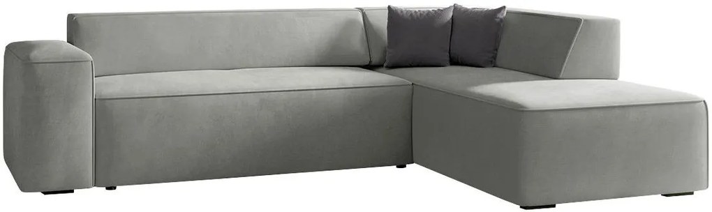 Ъглов диван Lordin-Сив Светло-дясно