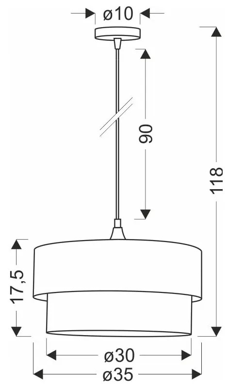 Висяща лампа в цвят петрол с текстилен абажур ø 35 cm Scopello - Candellux Lighting