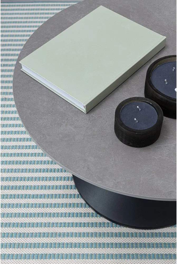 Черна кръгла масичка за кафе с плот от имитация на мрамор ø 70 cm Joona – Bizzotto