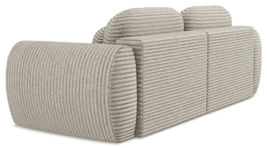 Светлокафяв разтегателен диван с място за съхранение от рипсено кадифе 266 cm Kini – Makamii