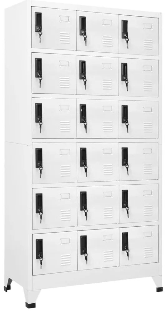 339828 vidaXL Заключващ се шкаф, бял, 90x40x180 см, стомана