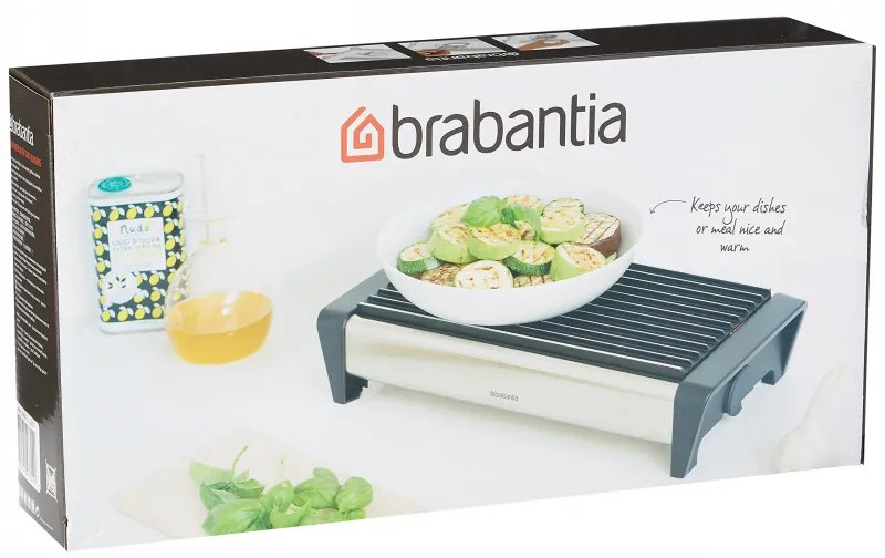Уред за топло сервиране Brabantia 646996, 2 подгревателя, Алуминиева решетка, Ненагряващи се дръжки, Черен