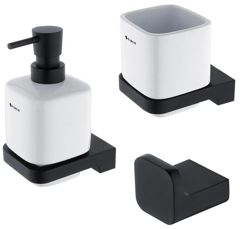 NIMCO MAC комплект-31K-T-90 -Дозатор за сапун, поставка за четки за зъби и закачалка MAYA