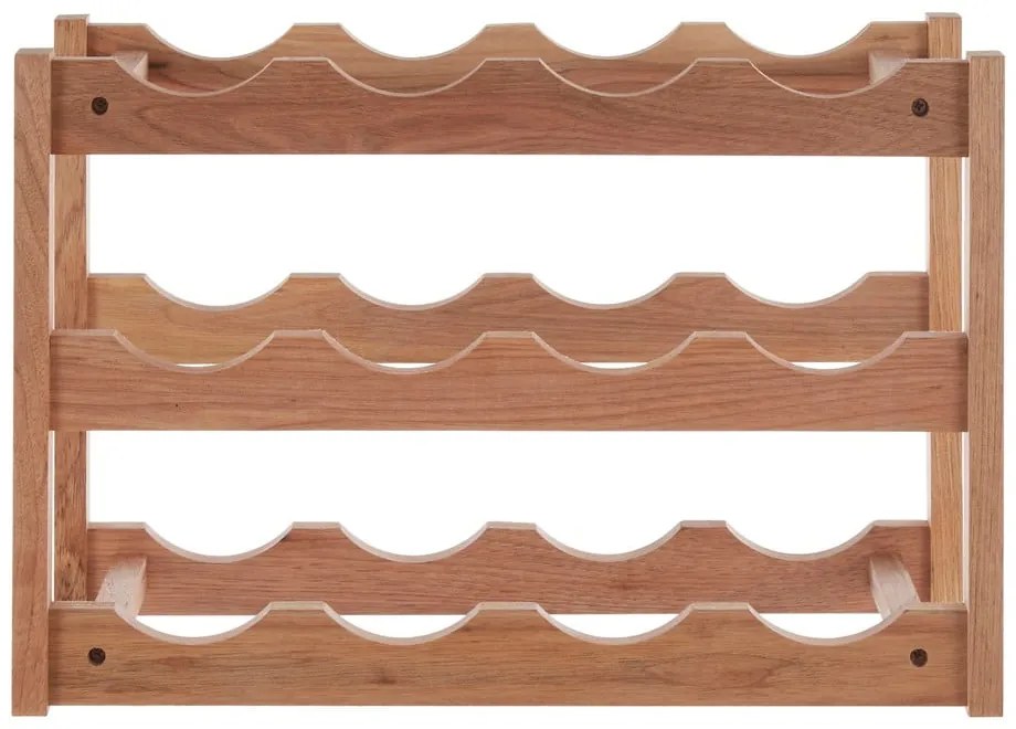 Стелаж за вино от масивен орех в естествен цвят, брой бутилки 12 Arla – Premier Housewares