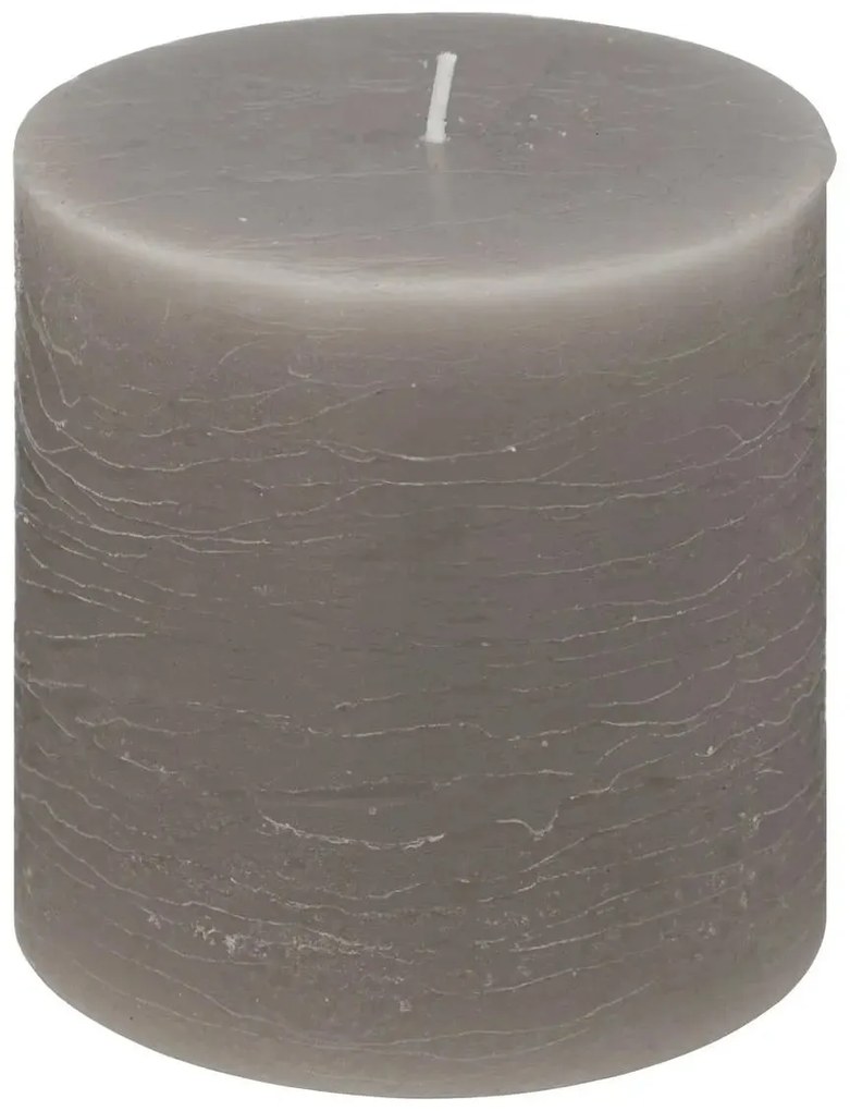 Свещ без аромат atmosphera Olia, Кръгла, 10x10 cm - Тъмносив