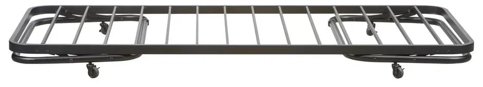 Черно метално сгъваемо единично легло 90x200 cm с включена подматрачна рамка Lucy – WOOOD