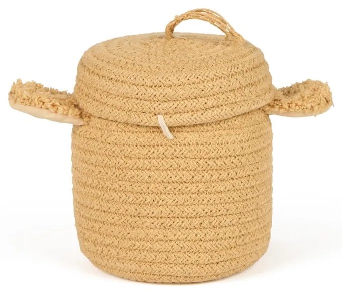 Жълта текстилна детска кошница за играчки ø 13x15 cm Mini Charlie the Chicken – Lorena Canals