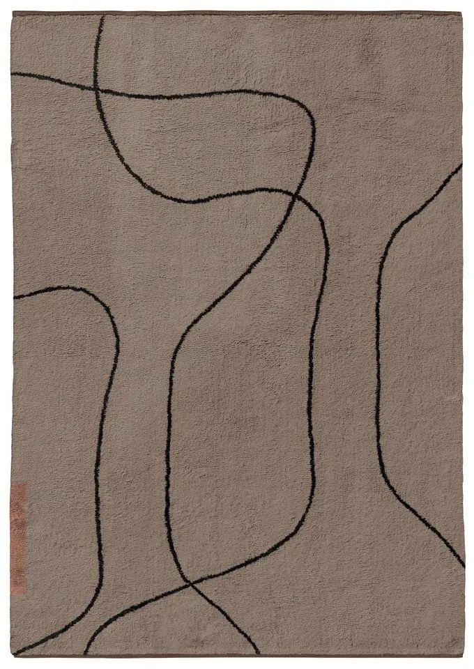 Кафяв памучен килим подходящ за пране 140x200 cm Shadow – Mette Ditmer Denmark