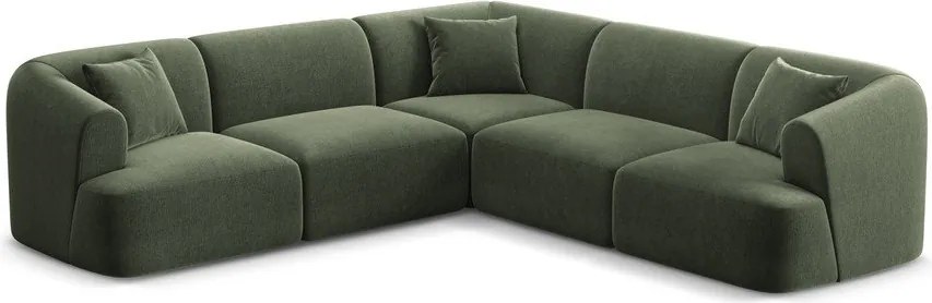 Зелен кадифен ъглов диван Campi – Cosmopolitan Design