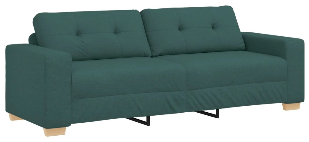 4105093 vidaXL Диван за 3-ма, тъмнозелен, 180 см, текстил